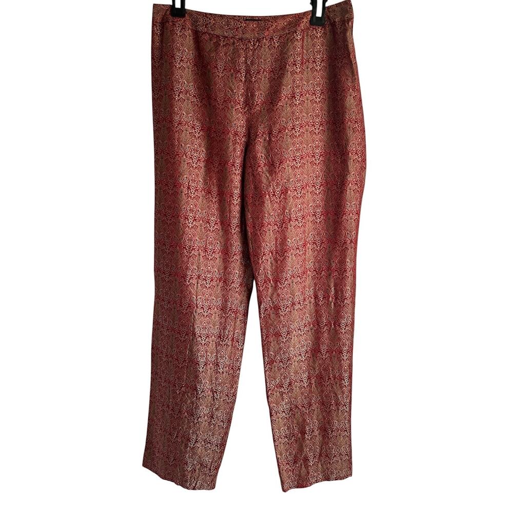 Ann Taylor Women’s Size 8 100% Silk Flat Front Paisley Dress Pant